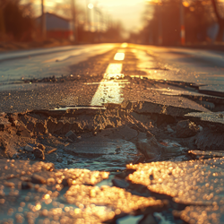 pot hole in road