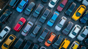 cars in parking lot
